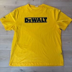 Yellow DeWalt T-shirt with black logo size XL.